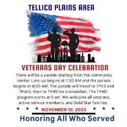 2023-2024 Veteran\'s Day Parade Flier Graphic